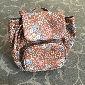 Wild fable faux leather floral mini backpack